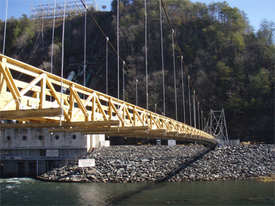 Swinging Bridge at Appalachia Powerhouse